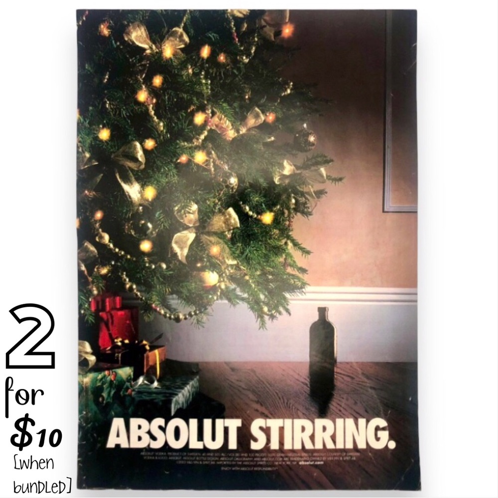 🔵[Absolut Vodka] ABSOLUT STIRRING Original 2003 Vintage Magazine Advertisement